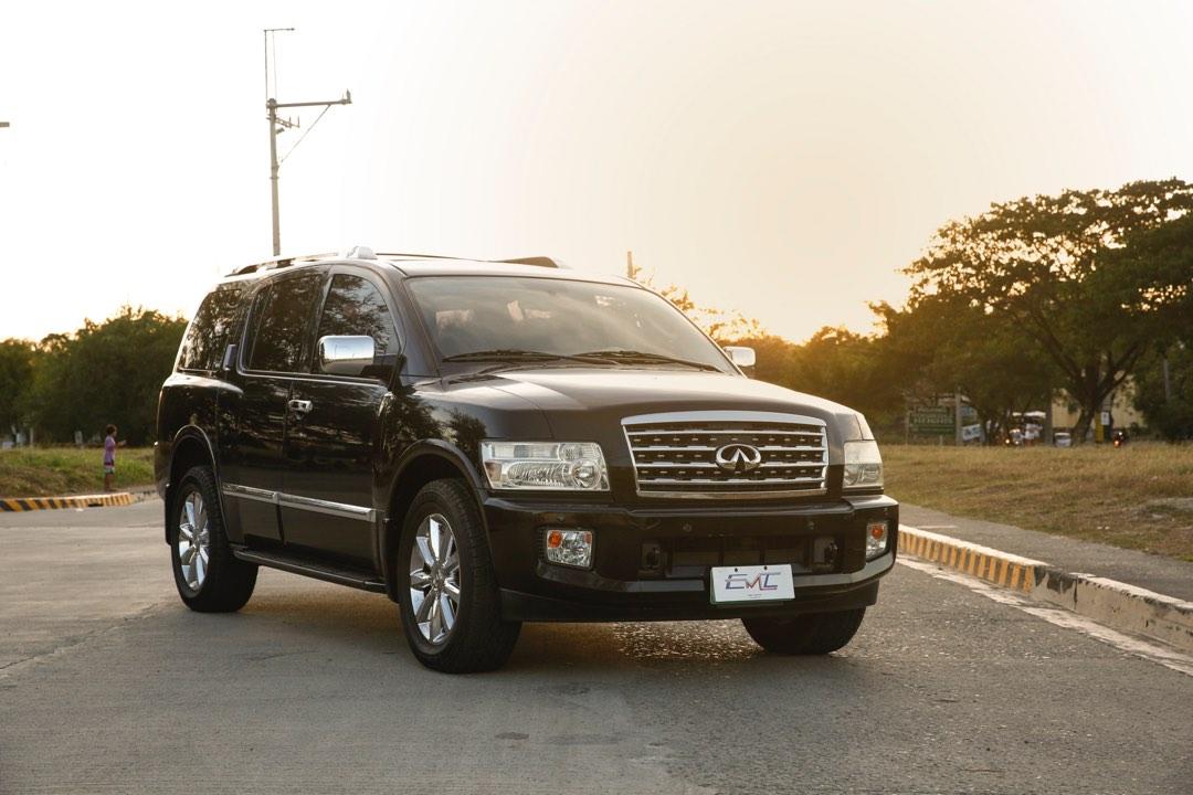 2010 Infiniti QX56 Auto (Category: Used Cars) located in Quezon City. Submitted by emcpradoautoinc (Listing ID 1186369268, Image 1). Description: 2010 Infiniti QX56 A/T Gas V8 80T kms Ending plate 1 ₱1,495,000 Accepting car trade ins Bank financing approved Price is negotiable Credit cards accepted For Inquiries Daniel Ortilano 0917 823 7263.