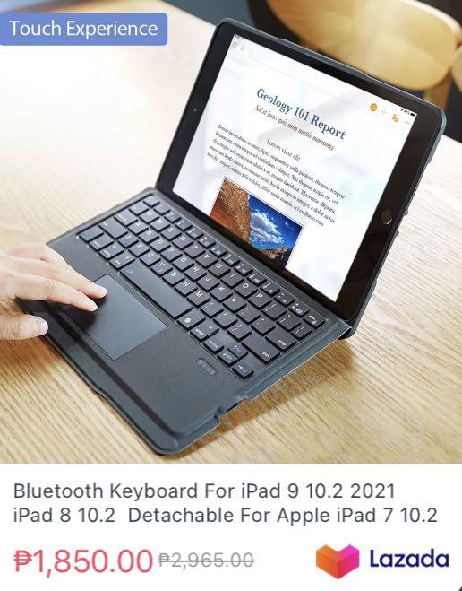 IPAD AIR 3/ PRO 10.5 Magnetic case with keyboard (Category: Cases & Sleeves) located in Paranaque City. Submitted by musedpvc (Listing ID 1186469007, Image 2). Description: - flaw on 4th pic but the keyboard is rarely used. .