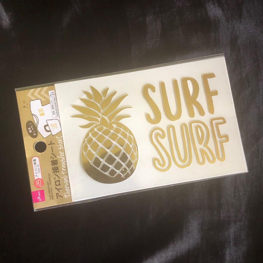 Pineapple Surf Iron On Stickers for Clothes and Bags (Thermal