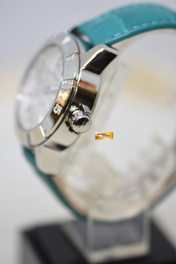 JLC MASTER COMPRESSOR LADY DIVING GMT 38mm STEEL IN LEATHER STRAP