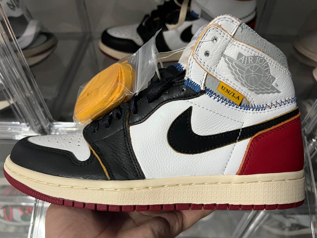 jordan 1 union black toe on feet