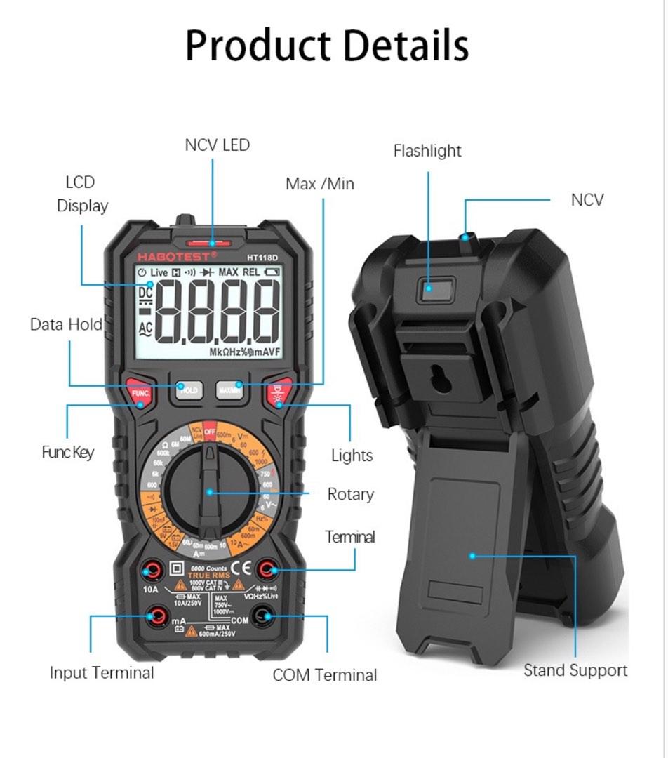 KAIWEETS DIGITAL MULTIMETER HT118A, Furniture & Home Living, Home
