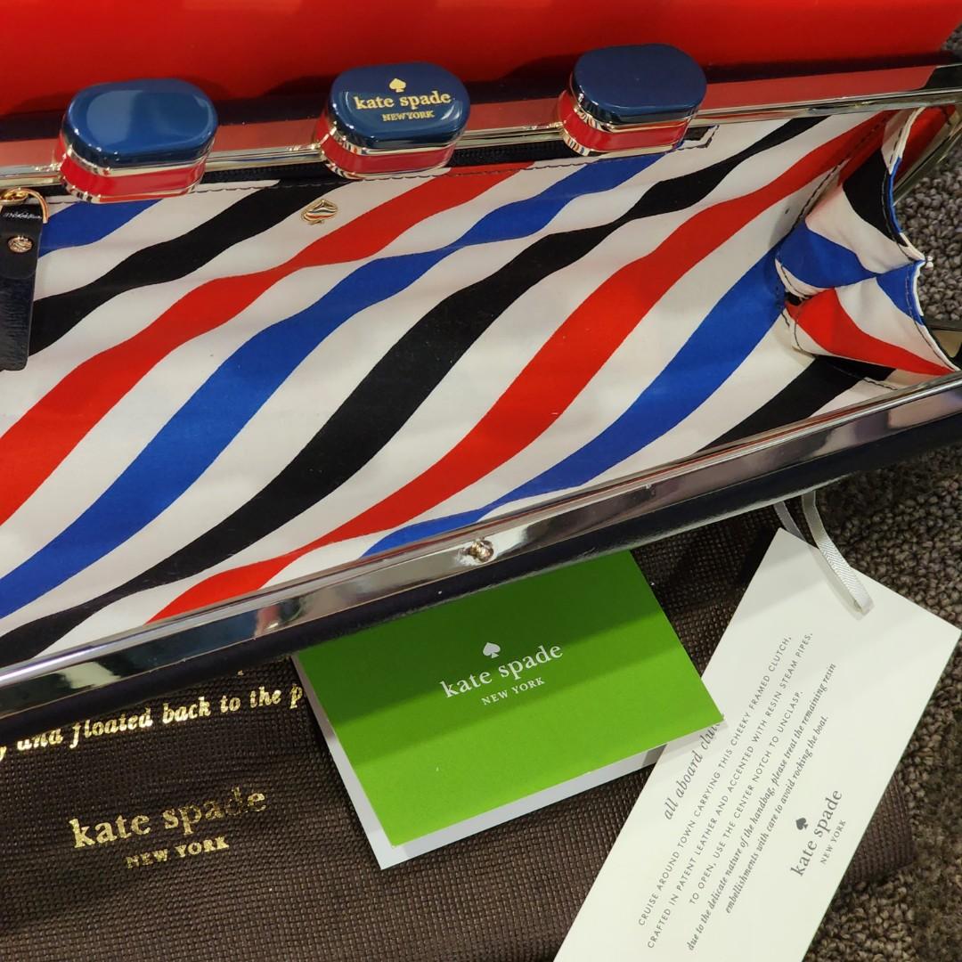 Kate Spade All Aboard Ship Navy Nautical Clutch, Luxury, Bags & Wallets on  Carousell