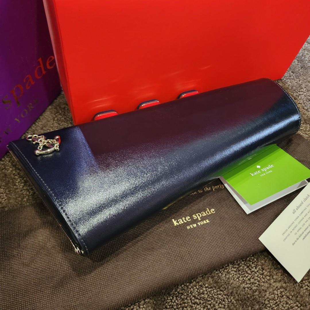 Kate Spade All Aboard Ship Navy Nautical Clutch, Luxury, Bags & Wallets on  Carousell