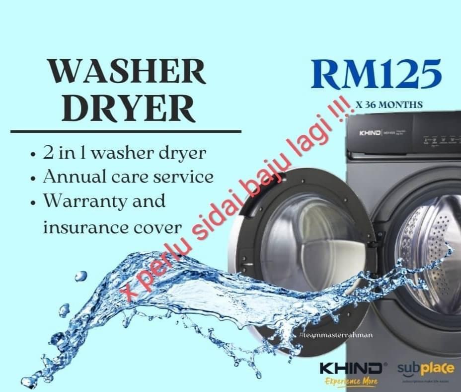 Khind 2 in 1 washer dryer, TV & Home Appliances, Washing Machines and
