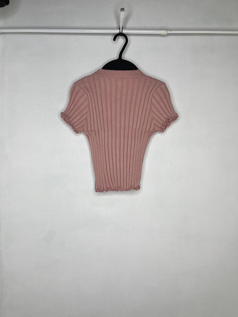 Knitted Button Jennie Top (White and Pink) (Category: Blouses) located in Quezon City. Submitted by andydeleon (Listing ID 1186398448, Image 2). Description: Knitted Button Jennie Top (White & Pink) - 260 each, 500 bundle ✿ bought from yous.ph on shopee ✿ original price: 295 ✿ fits XS-S frames and stretchable ☁ L - 14.5“ ☁ W - 11“ ♥ also available in shopee ♥ kindly send us a message for inquiries ♥ measurements indicated are taken with the item 