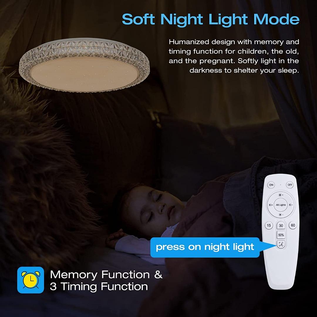 LED Ceiling Light, OOWOLF Dimmable 3000K 6500K Round Ceiling Lights