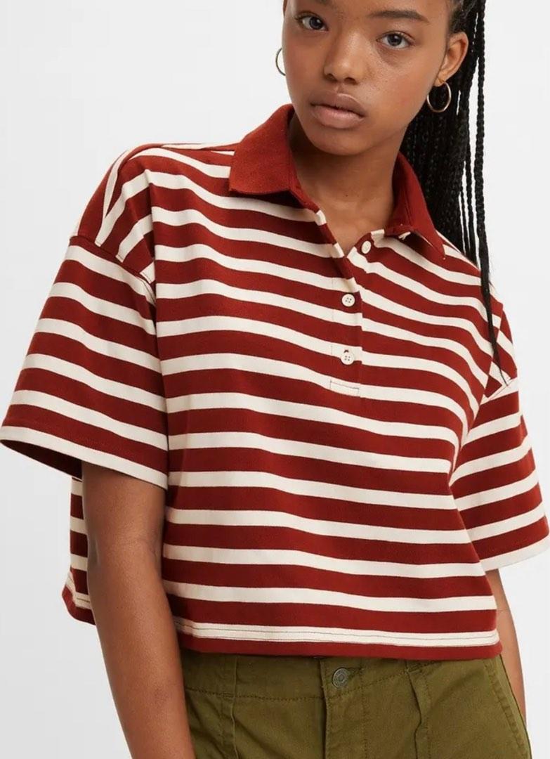 LEVI'S Cropped Astrid Polo Top Shirt, Women's Fashion, Tops, Shirts on  Carousell