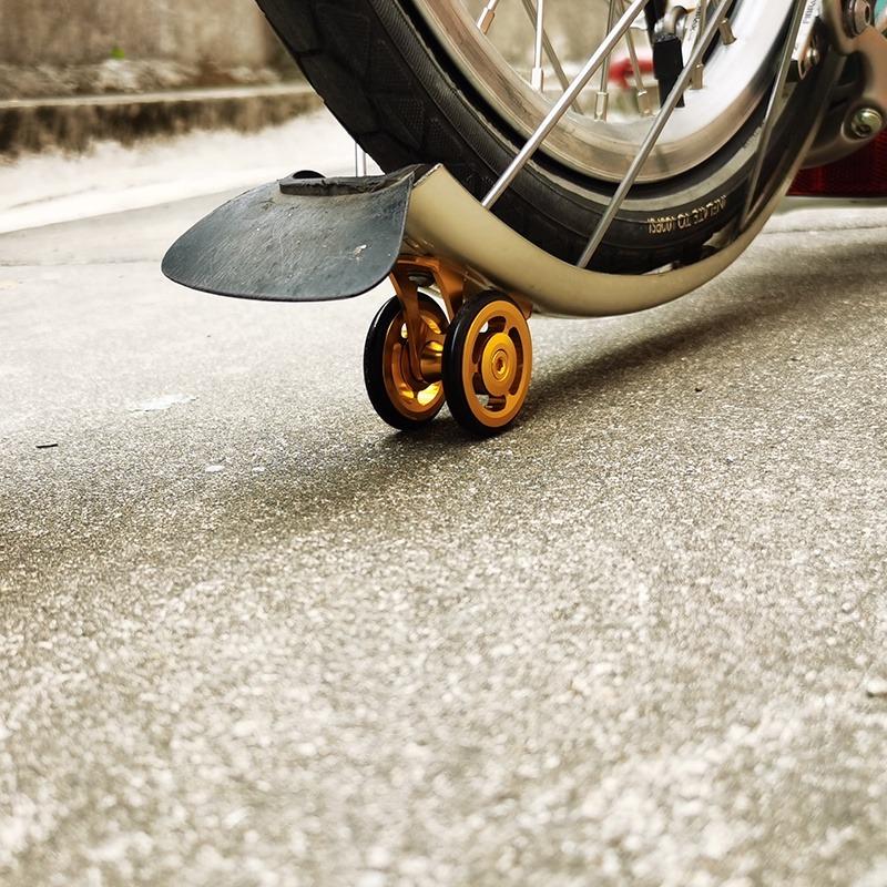 Folding Bicycle Mudguard Wheel For Brompton & 3Sixty | Lightweight Aluminium Alloy Roller (Silver, Black, Gold, Red)