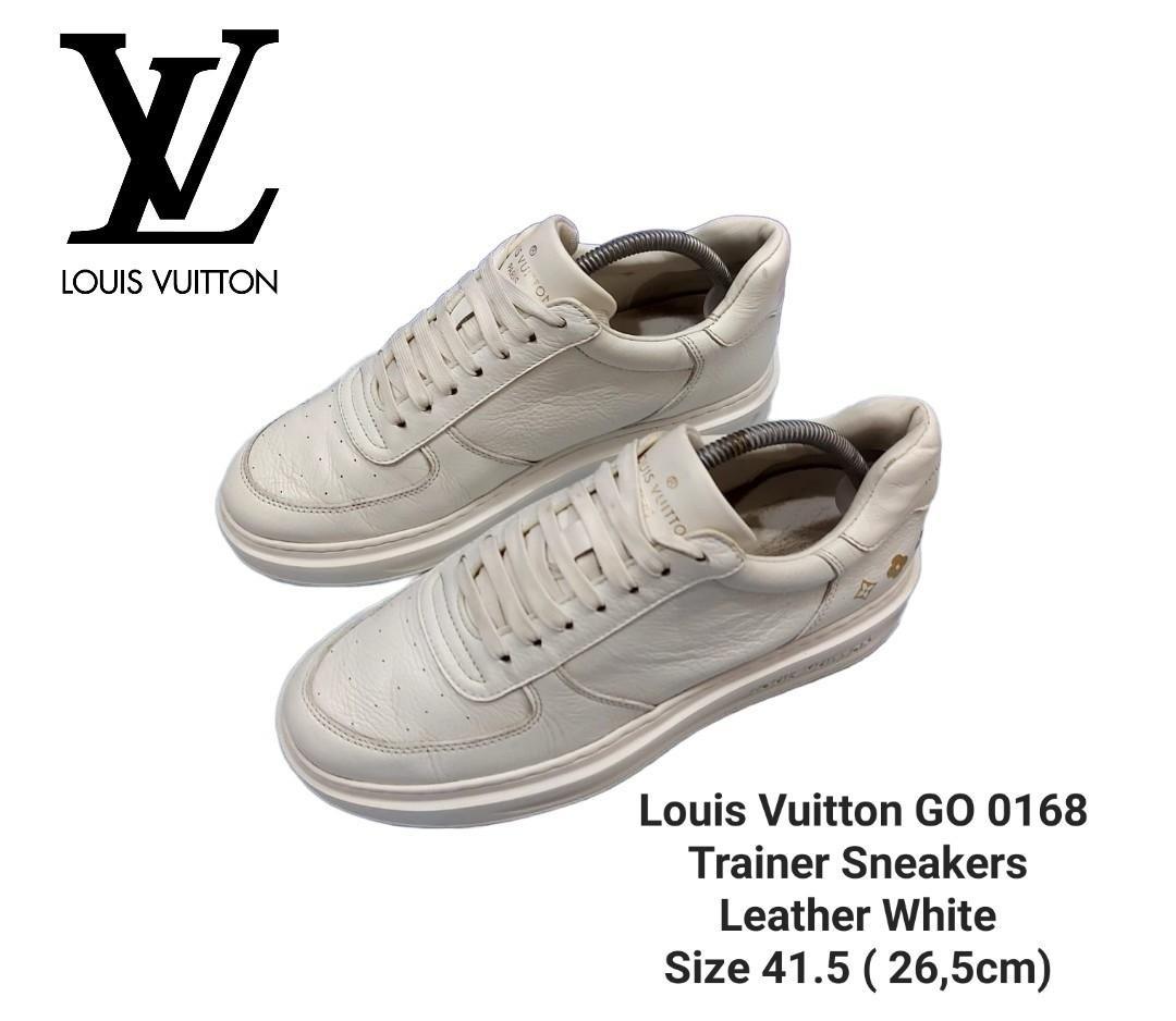 Sepatu Louis Vuitton GO Trainer Sneakers 0168 Leather White Size 41.5