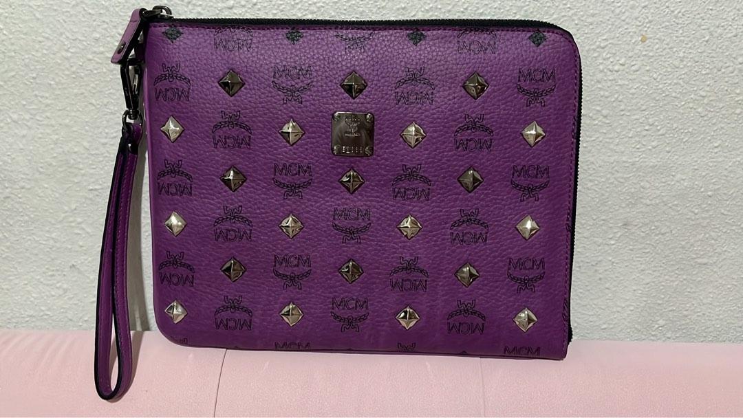 MCM Purple studded clutch