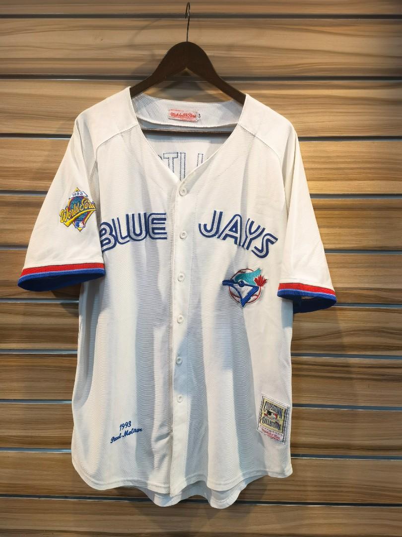MLB WORLD SERIES BLUE JAYS COOPERSTOWN COLLECTION MITCHELL & NESS JERSEY,  Men's Fashion, Tops & Sets, Tshirts & Polo Shirts on Carousell