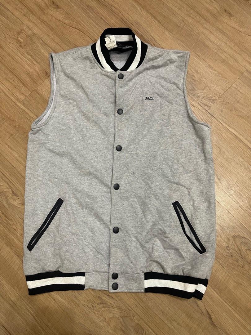 Sleeveless varsity jacket shop