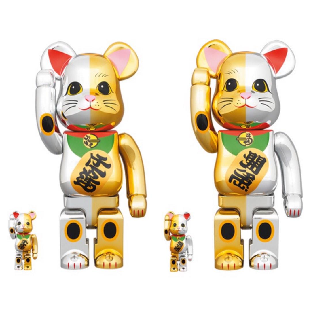 Per-order) 100% & 400% Be@rbrick 招き猫開運銀×千万両金Be@rbrick