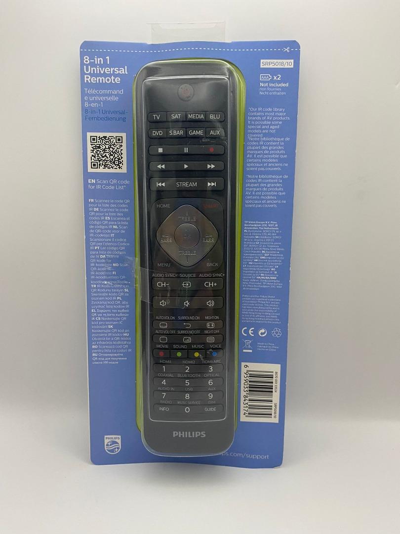 Philips 4 in 1 & 8 in 1 universal remote control, TV & Home Appliances