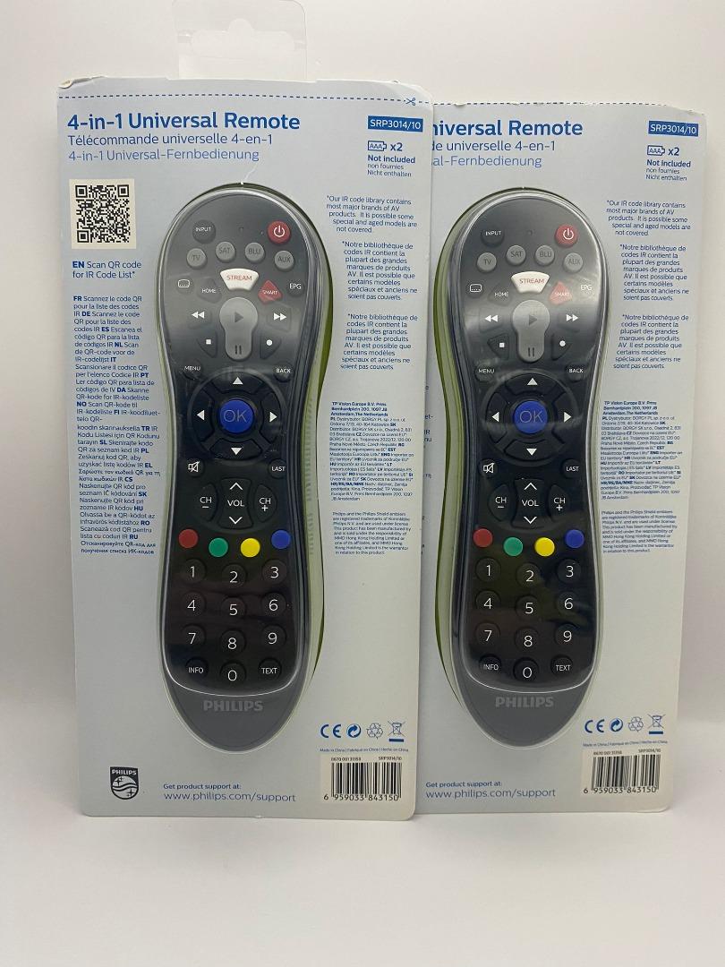 Philips 4 in 1 & 8 in 1 universal remote control, TV & Home Appliances
