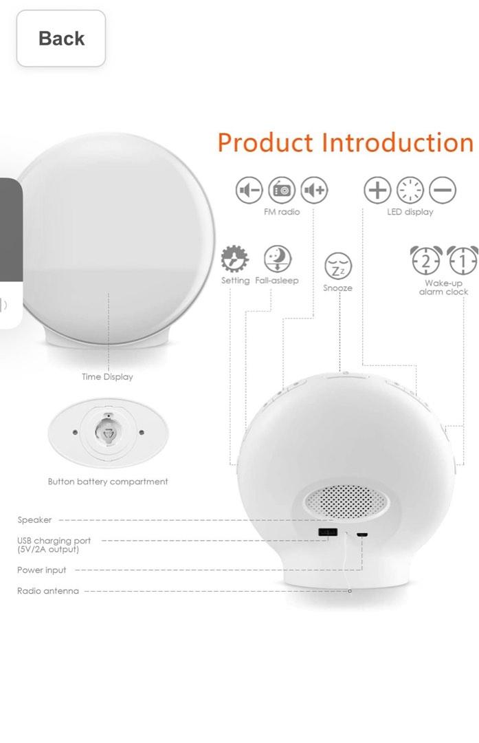 Philips SmartSleep HF3520/60 WakeUp Light Therapy Alarm Clock with
