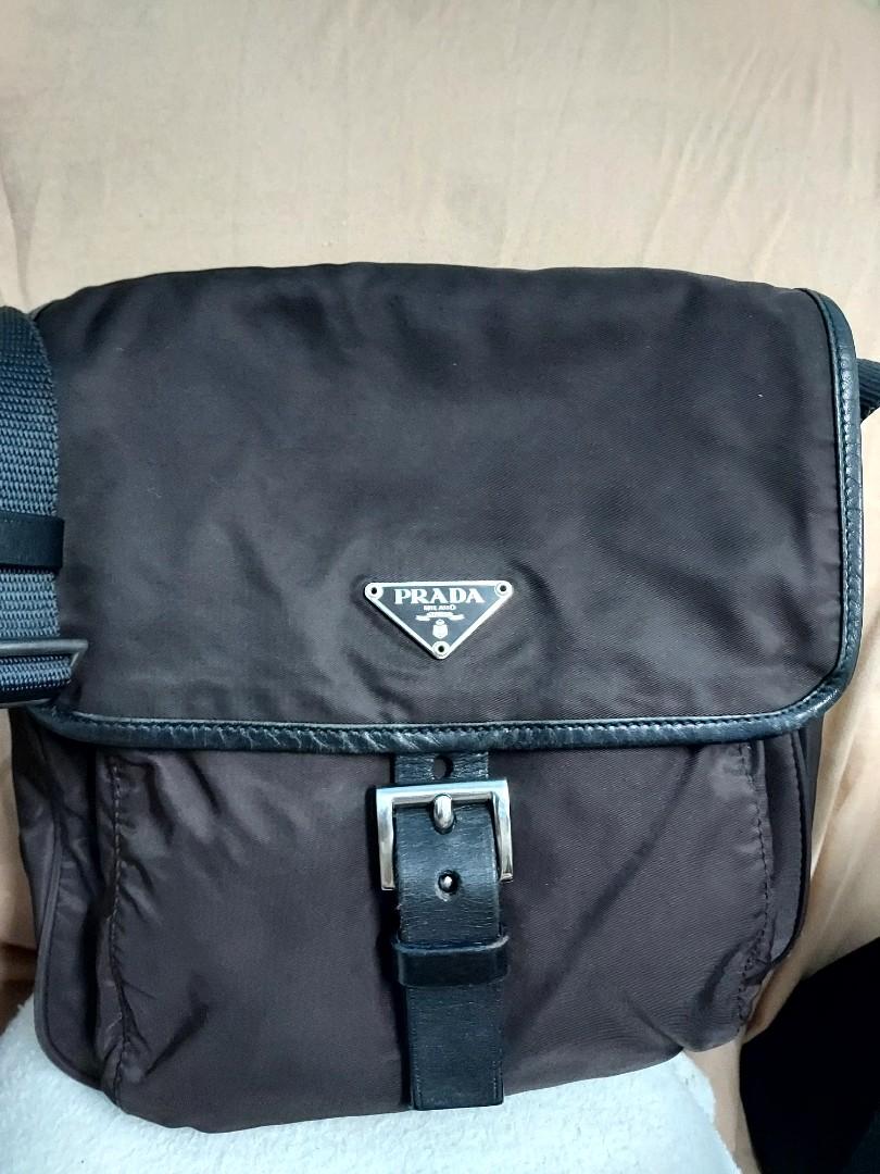 Prada Nylon Sling (Category: Luxury Bags & Wallets) located in Paranaque City. Submitted by andim8 (Listing ID 1186416828, Image 2). Description: Prada nylon sling in a beautiful chocolate color with black piping. zippered. guaranteed authenticity..