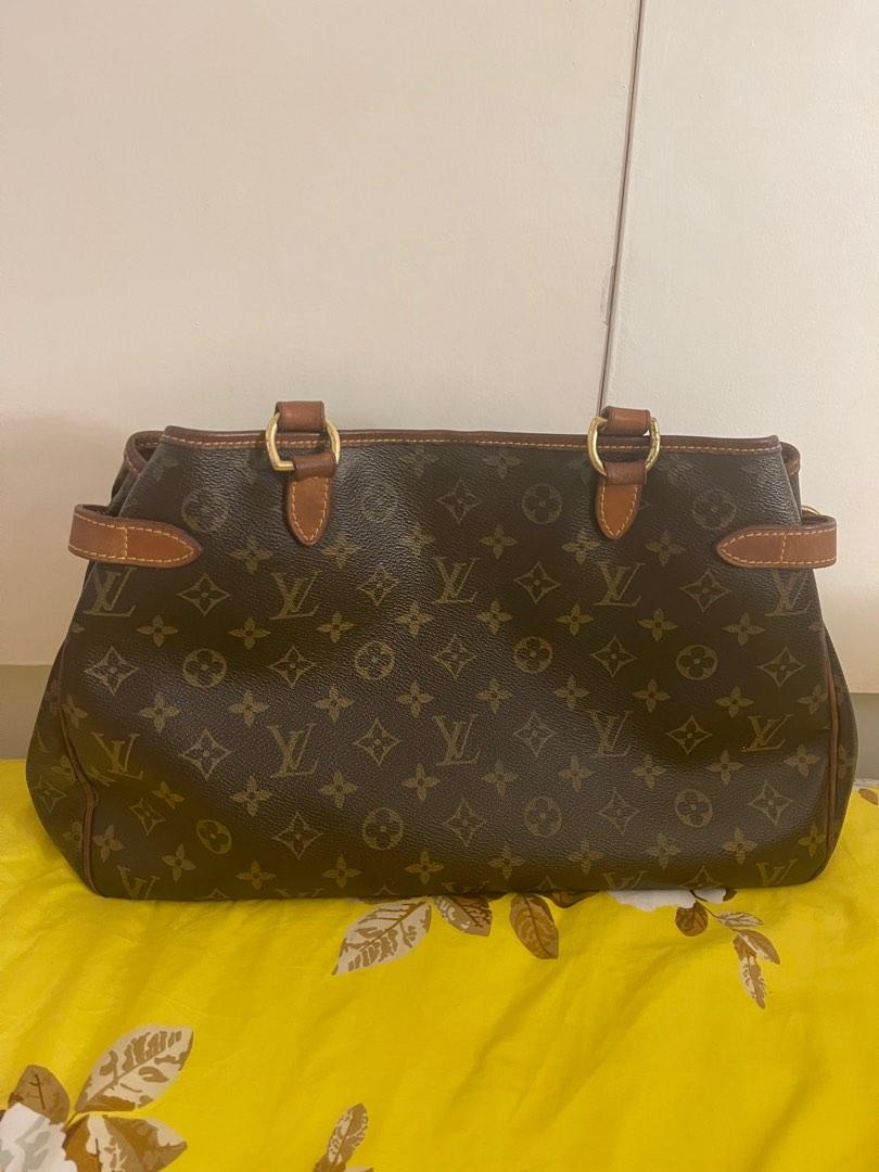 Preloved LV (Category: Shoulder Bags) located in Malabon City. Submitted by jasDR (Listing ID 1186193529, Image 2). Description: Designer: LV Style: Tote Material: Monogram Canvas Color: Brown Made: France Date Code: DU0017 Size: Height: 9.05 Width: 15.3 Depth: 5.51 Shoulder: 21.65 Condition (Outside) rubs on the leather parts. minor stains Bag only - no inclusion.