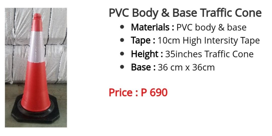 PVC Body & Base Traffic Cone with FREEBIE :) Materials : PVC body ...