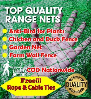 NET / CHICKEN NET / RANGE NET 1.5 x 8ft x 50 meters Free: Rope, Waterer and  Cable Tie /1,200 pesos