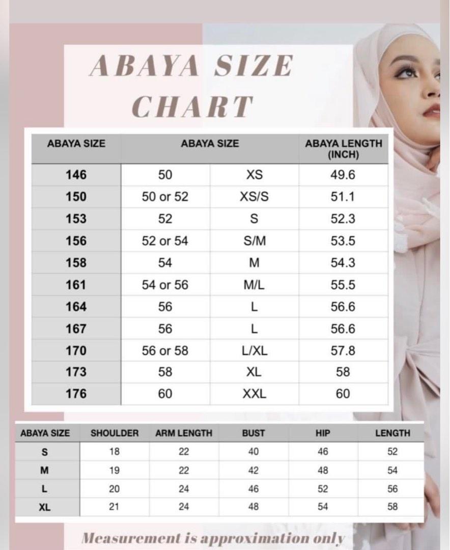 Size best sale 60 abaya