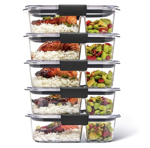 Rubbermaid 5Piece Brilliance Food Storage Containers for Meal Prep