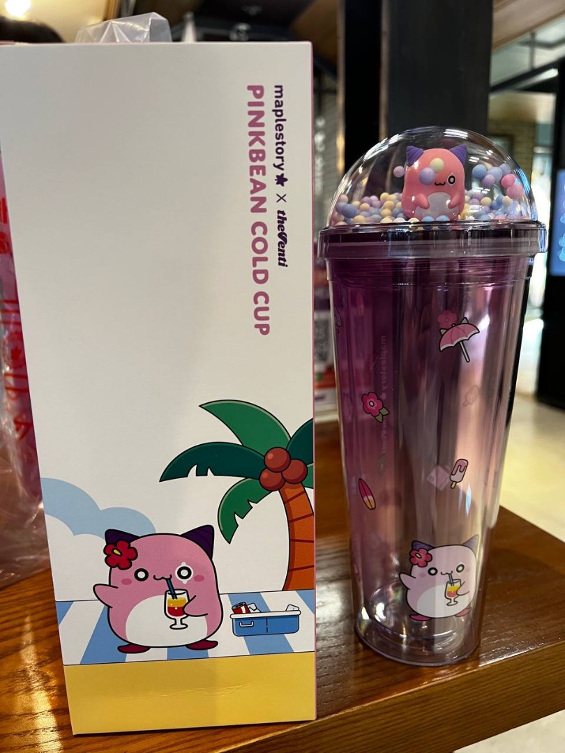 S> Maplestory Official Merch Pink Bean / Yeti Cup / Reusable Sleeve