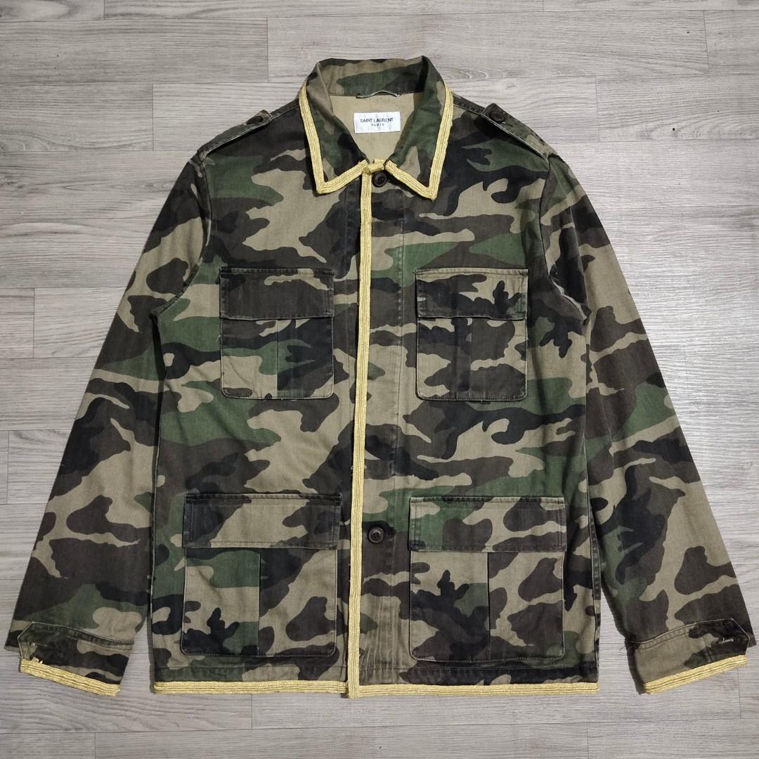SAINT LAURENT PARIS M65 Trimmed Gold Camo Jacket