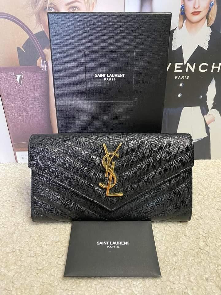 Saint laurent outlet monogram flap wallet