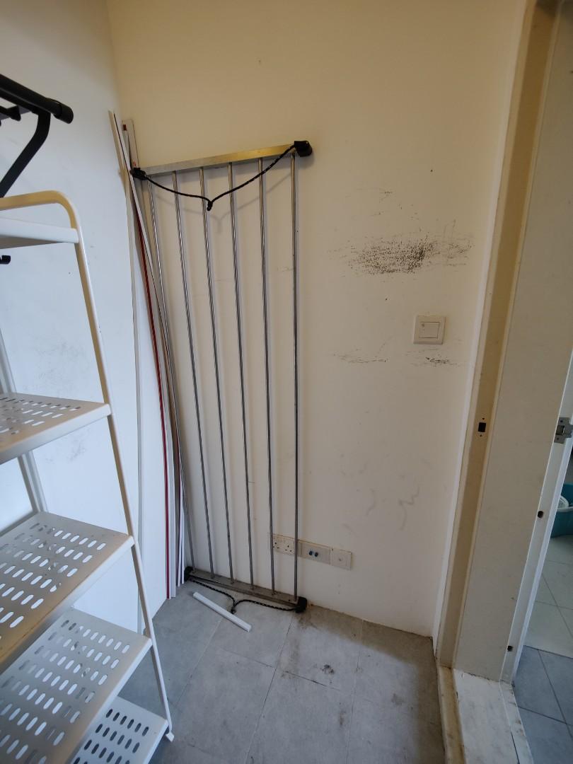 Stainless steel pulley system clothes drying rack, Furniture & Home ...