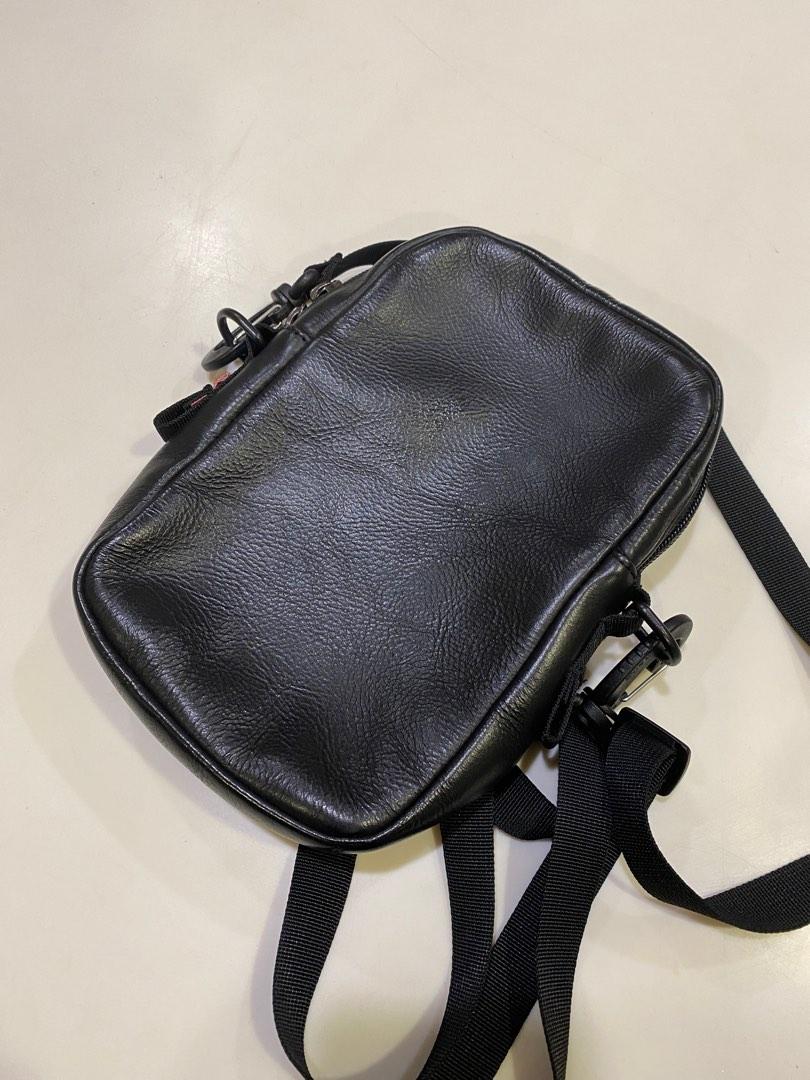 Supreme the north face shop leather shoulder bag black