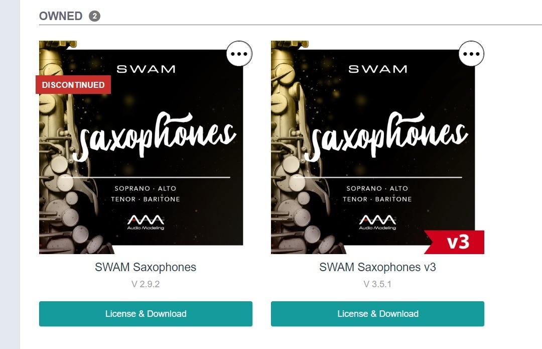 Audio modeling swam top saxophones