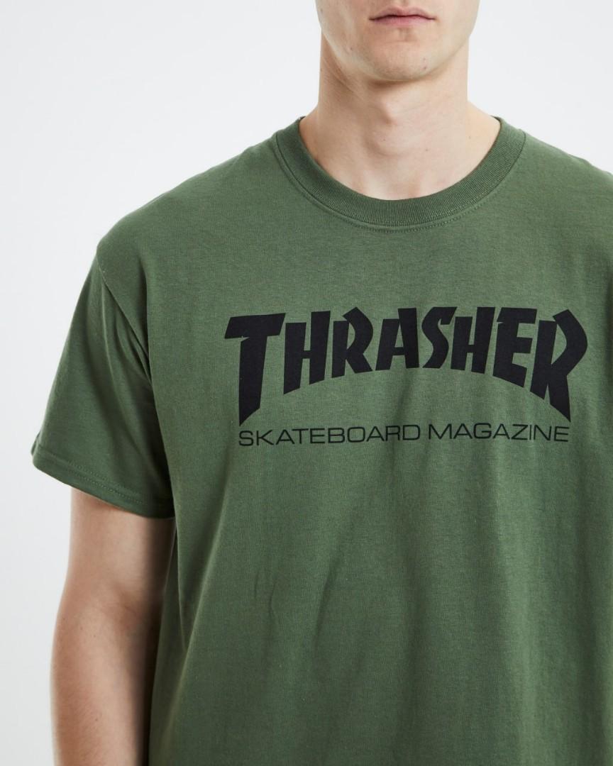 Thrasher Skate Mag Army Green T Shirt