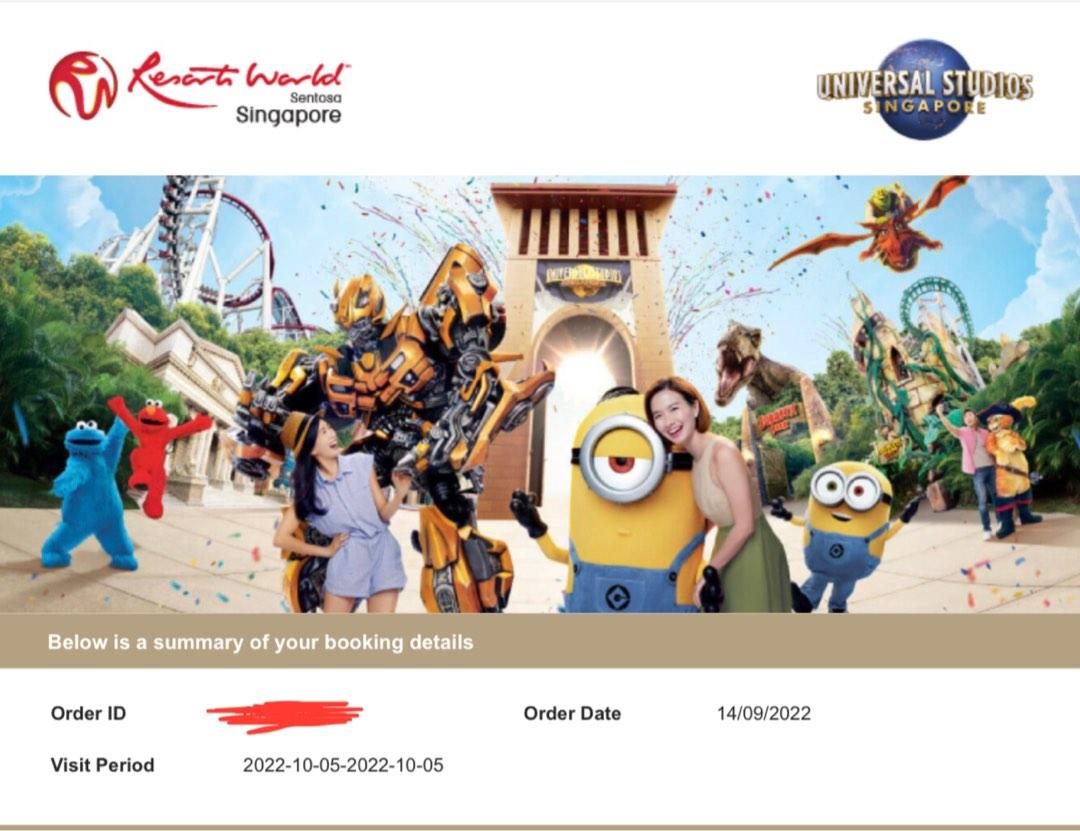 Universal Studios Singapore (USS) 1 Day Ticket, Tickets & Vouchers ...