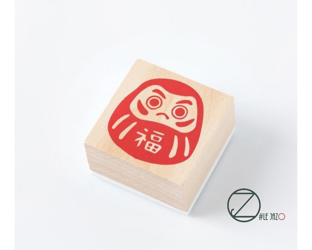 Wooden stamp, ink pad, Daruma, bujo materials, Hobbies & Toys