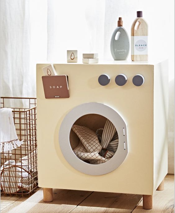 Childrens wooden washing machine sales