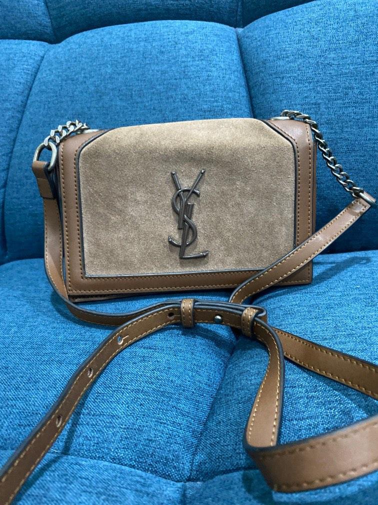 Ysl book bag deals in leather and suede