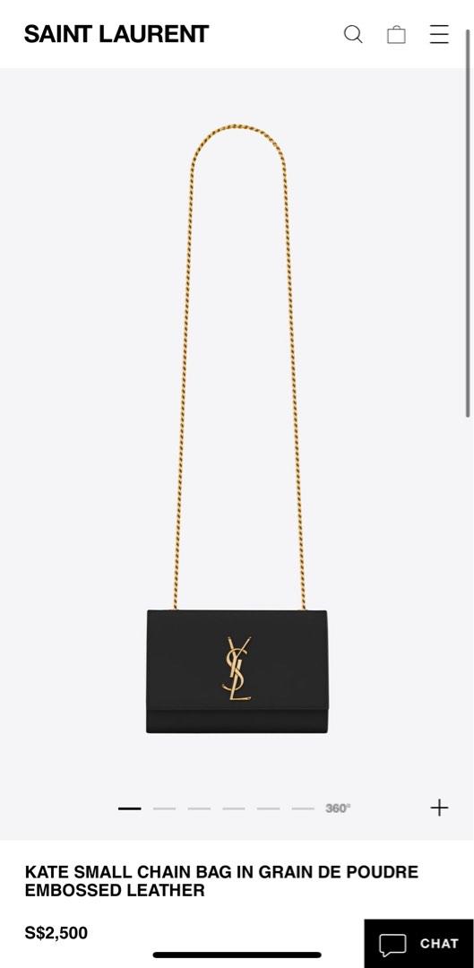 SALE YSL Kate Chain Bag in Grain De Poudre Embossed Leather