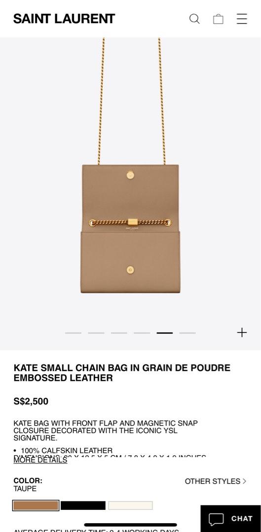 small kate in grain de poudre embossed leather