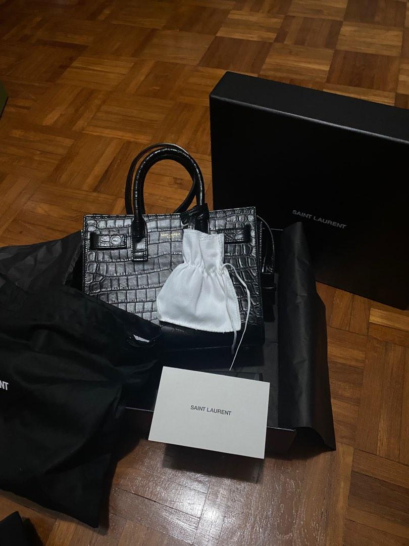 YSL Sac De Jour Nano Crocodile embossed matte leather Luxury Bags Wallets on Carousell