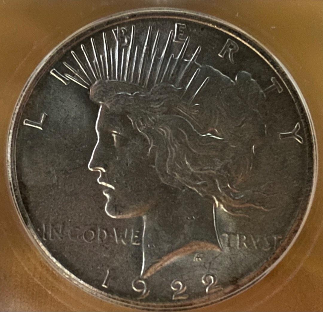 1922年1美元和平鴿0.9銀幣，ICG 評級MS-63, 興趣及遊戲, 收藏品及紀念品, 錢幣- Carousell