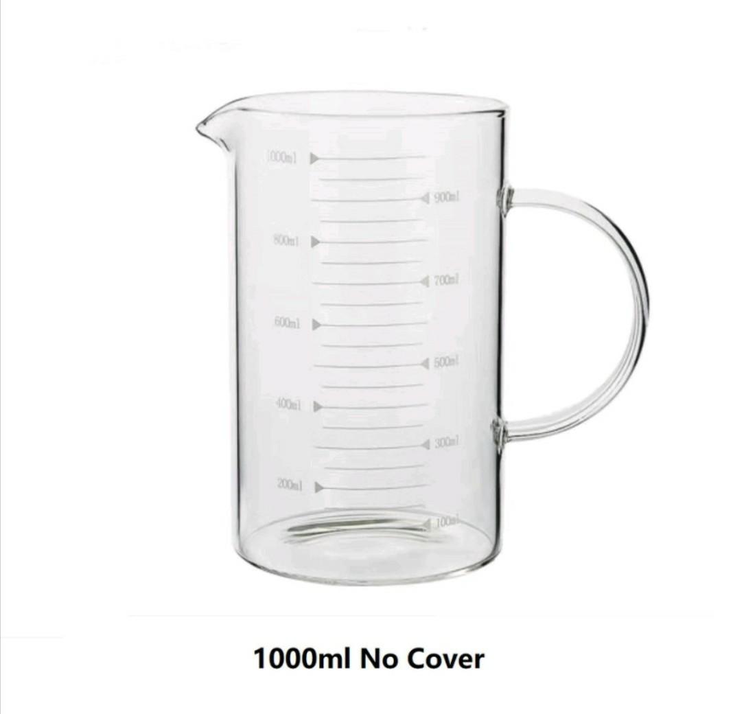 1 Litre Glass Pitcher/Beaker, Furniture & Home Living, Kitchenware