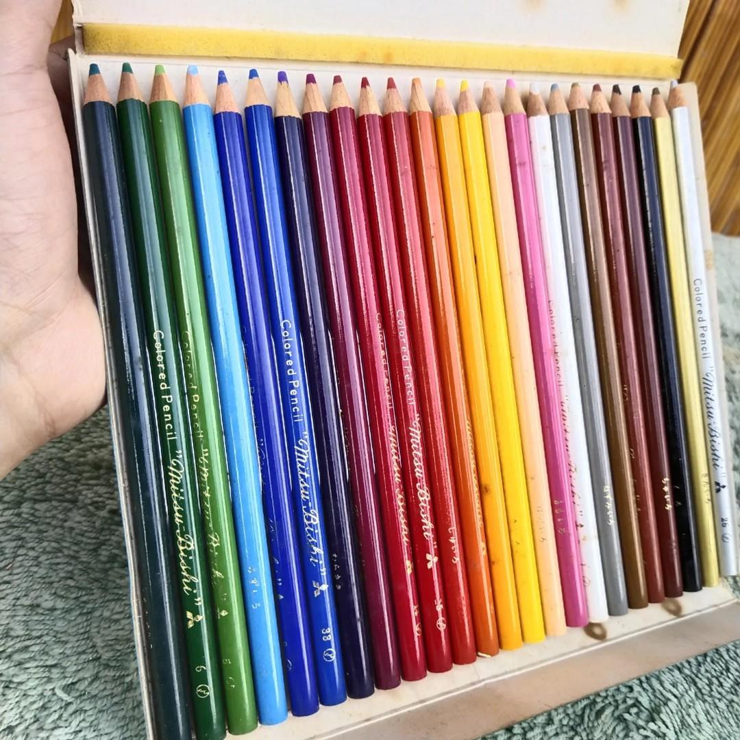 24 Mitsubishi Colored Pencils, Hobbies & Toys, Stationary & Craft, Art