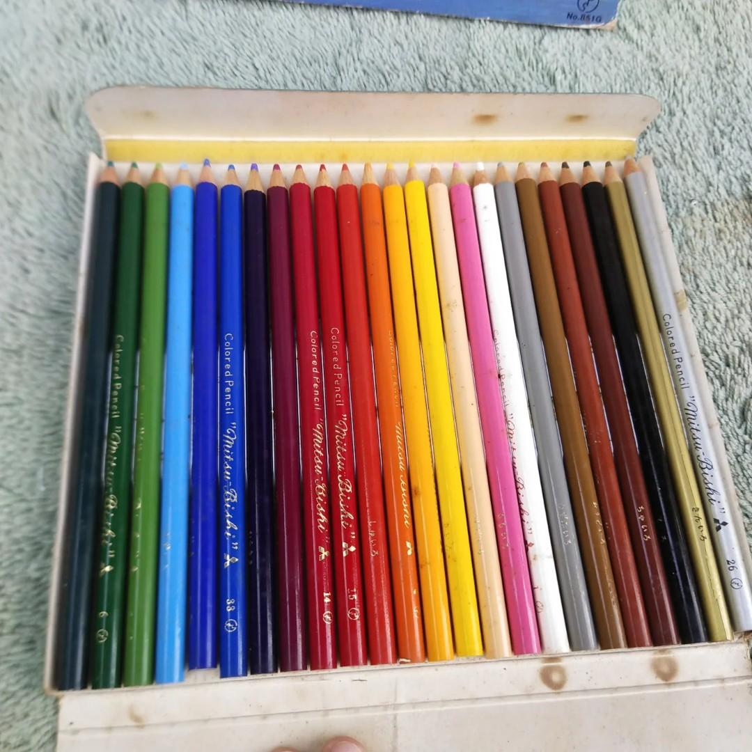 24 Mitsubishi Colored Pencils, Hobbies & Toys, Stationary & Craft, Art