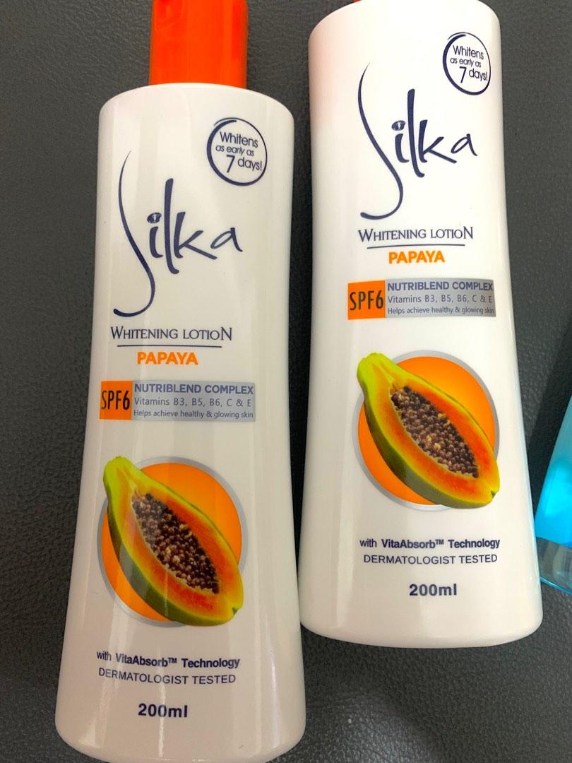 2 Papaya Silka Lotion With Free Silka Facial Cleanser, Beauty