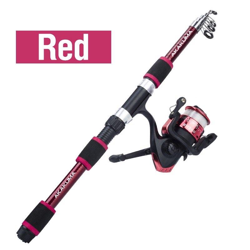 AKAKUMA 1 Set Fishing Rod and Reel / 1.8M Glass Fiber Telescopic Fishing Rod  With 5.2:1 Spool Fishing Reel, Sports Equipment, Fishing on Carousell
