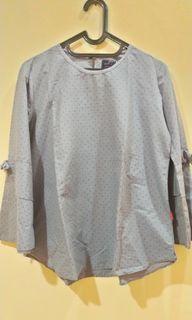 Atasan Polka biru ld 110