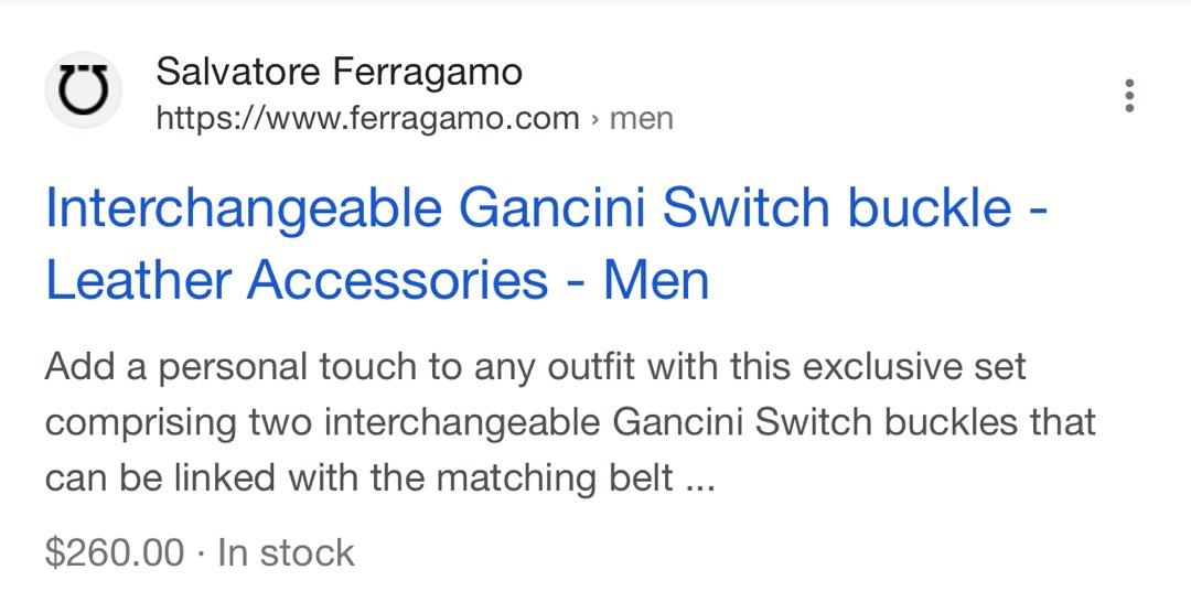Ferragamo Men Interchangeable Gancini Switch Buckle Gold