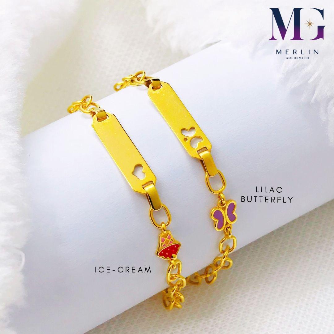 916 Gold Baby Adjustable ID Bracelet Summer Forest Series